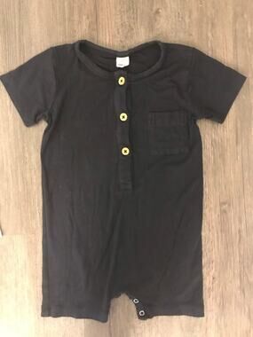 Larkspur Black Bamboo Shortie Romper Size 18-24mo